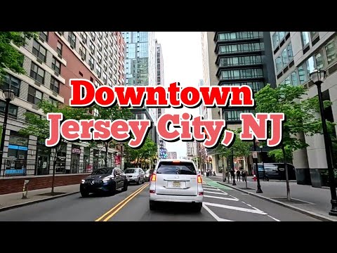 Driving tour in Downtown Jersey City, New Jersey, USA